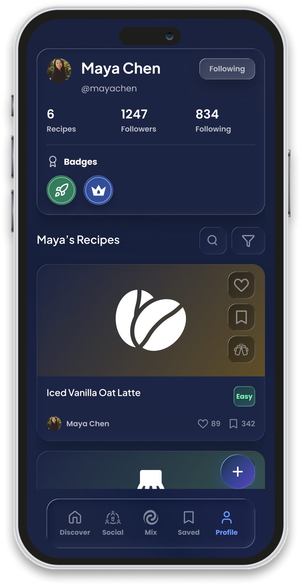 Profile with badges screenshot